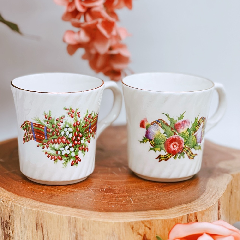 A pair of Vintage teacups Crown Trent Fine Bone China Staffordshire England